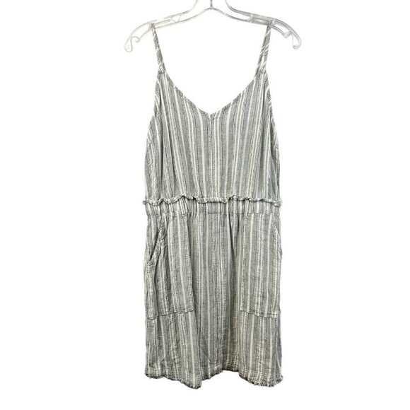 Splendid Collection Womens Sleeveless Black/White Striped Sundress M Pockets - Picture 1 of 8